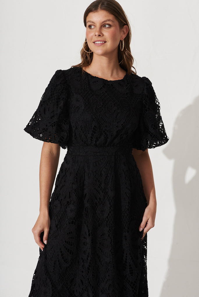 Tillie Lace Dress In Black - front