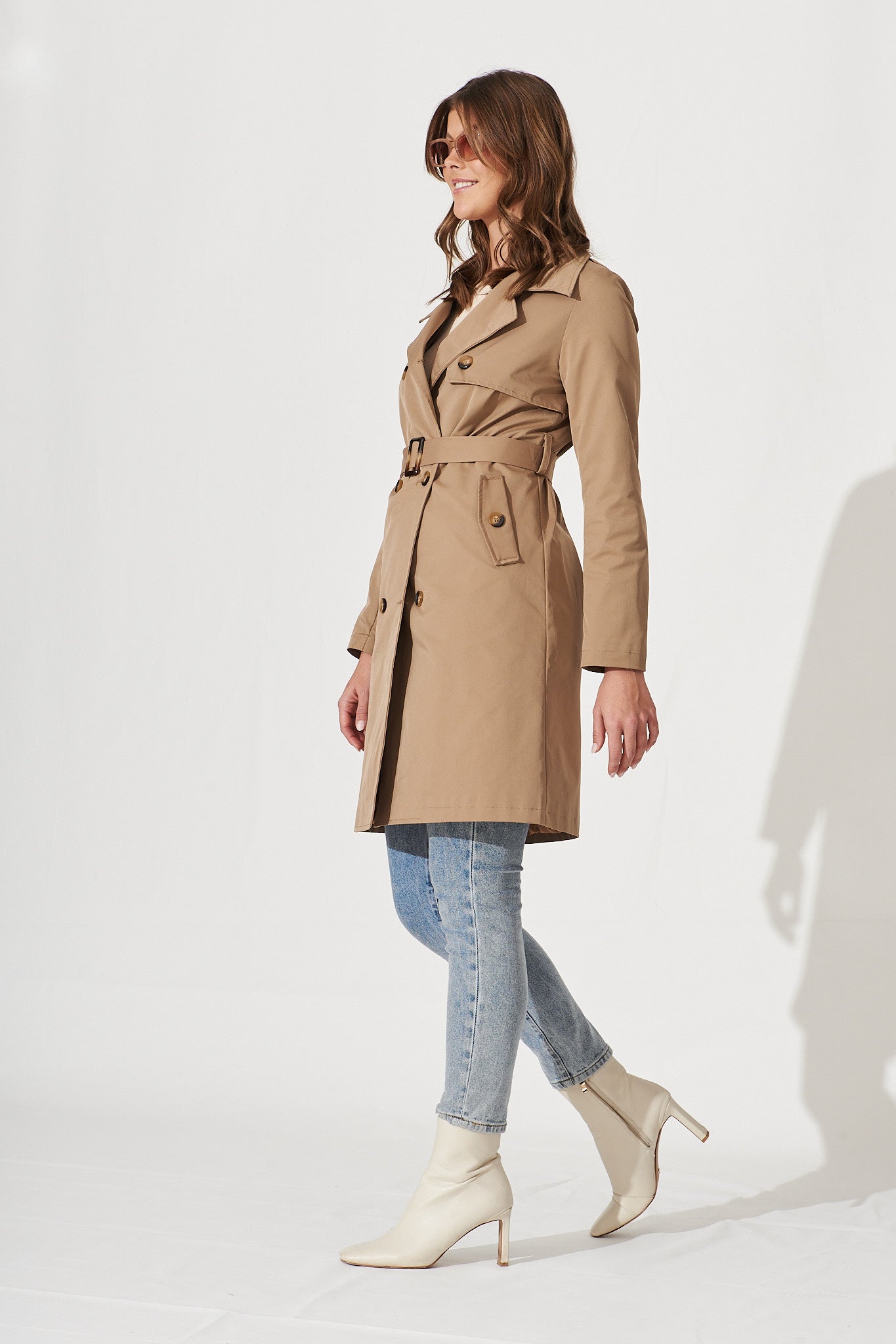 Tanya Trench Coat In Camel Cotton Blend – St Frock
