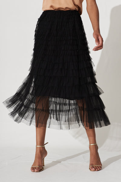 Christa Maxi Tulle Skirt In Black – St Frock
