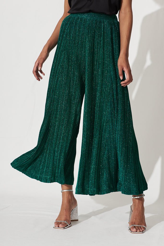Sugary Pant In Emerald Lurex - front