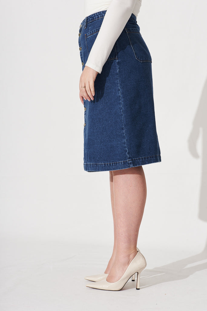 Sunflower Denim Skirt In Blue - side