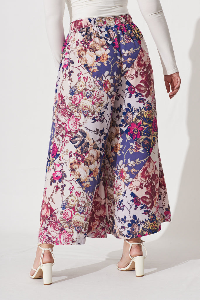Sugary Pant In Lilac Patchwork Floral Print - back