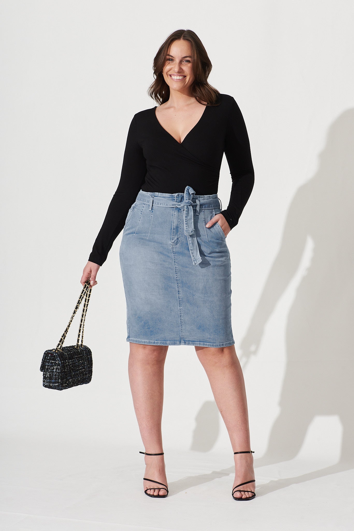 Plus size denim clearance skirt 50