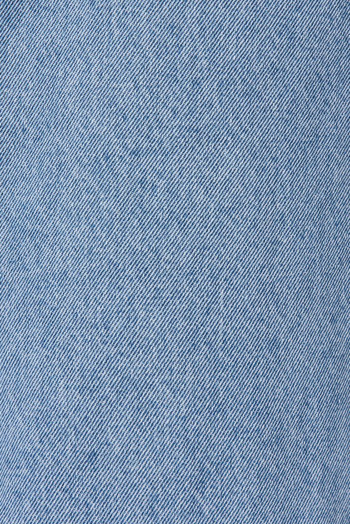 Lattice Maxi Denim Skirt In Light Blue Wash - fabric