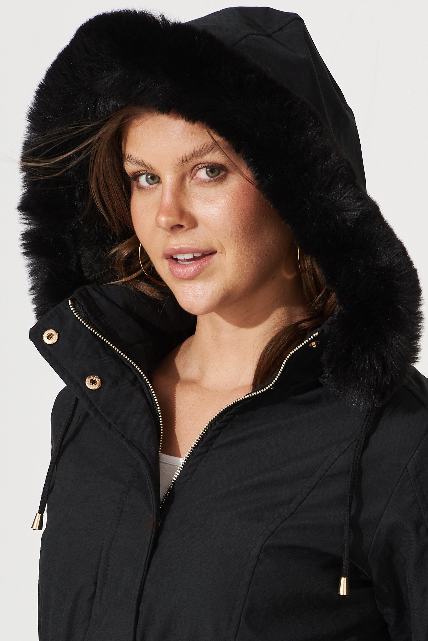 Arturo Hooded Parka Jacket In Black St Frock