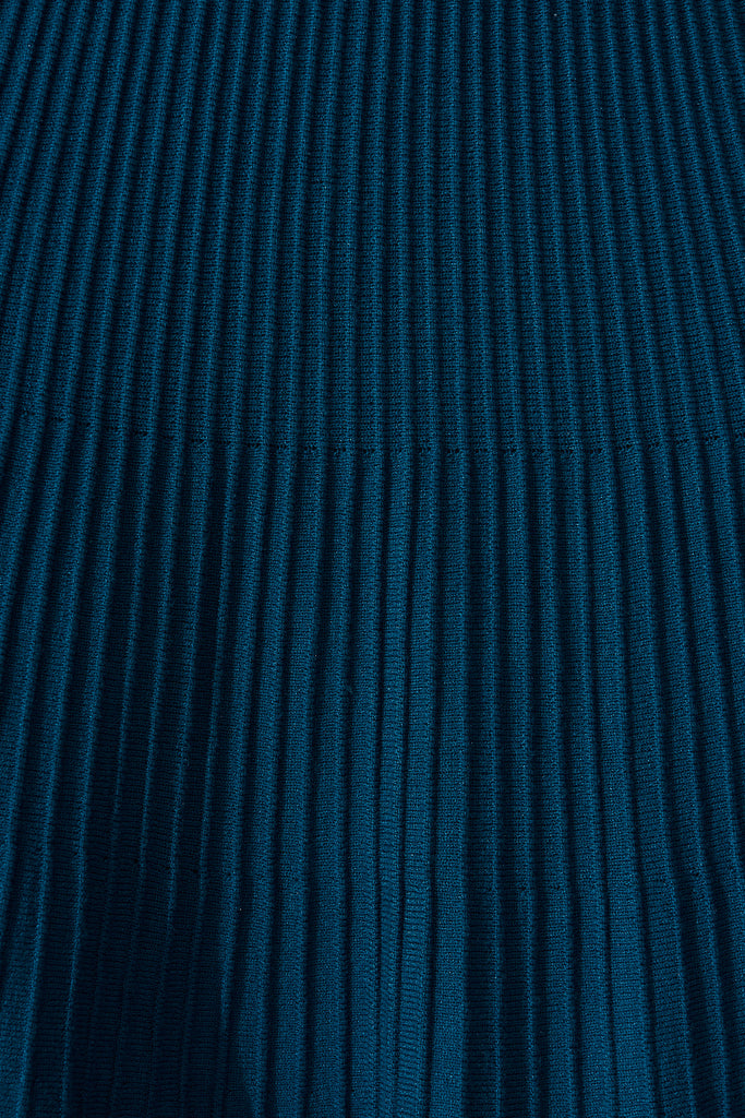 Geogie Midi Knit Dress In Teal - fabric