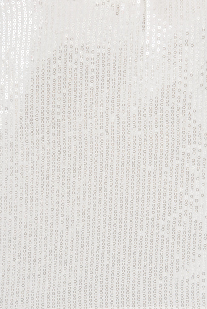 Zora Sequin Top In White - fabric