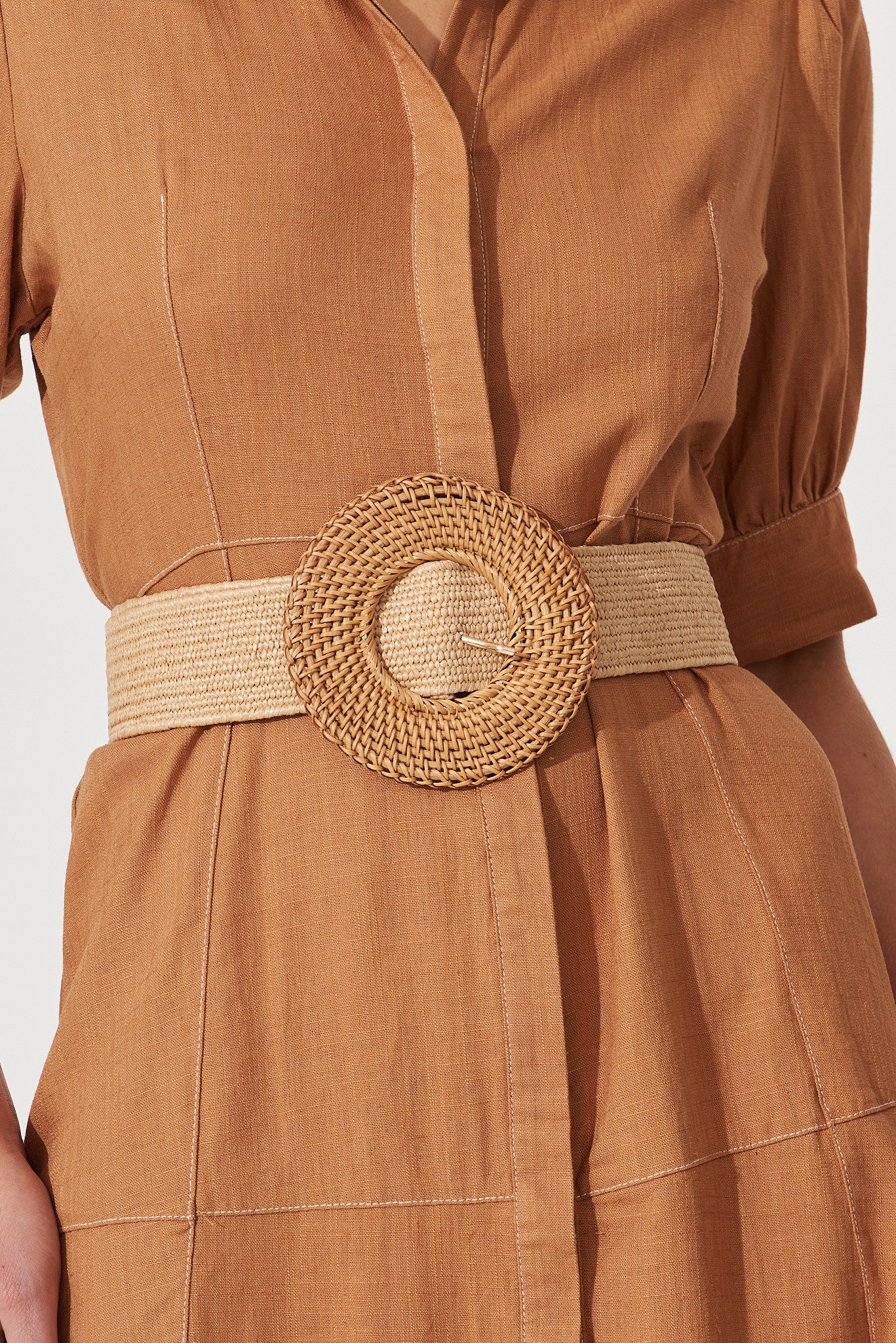 Susan Belt Susan Straw Belt In Tan Stretch – St Frock