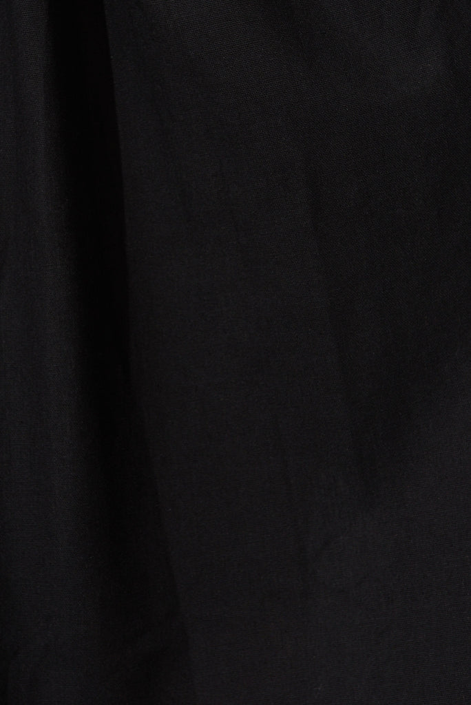 Fantasia Midi Dress In Black Cotton Linen Blend - fabric