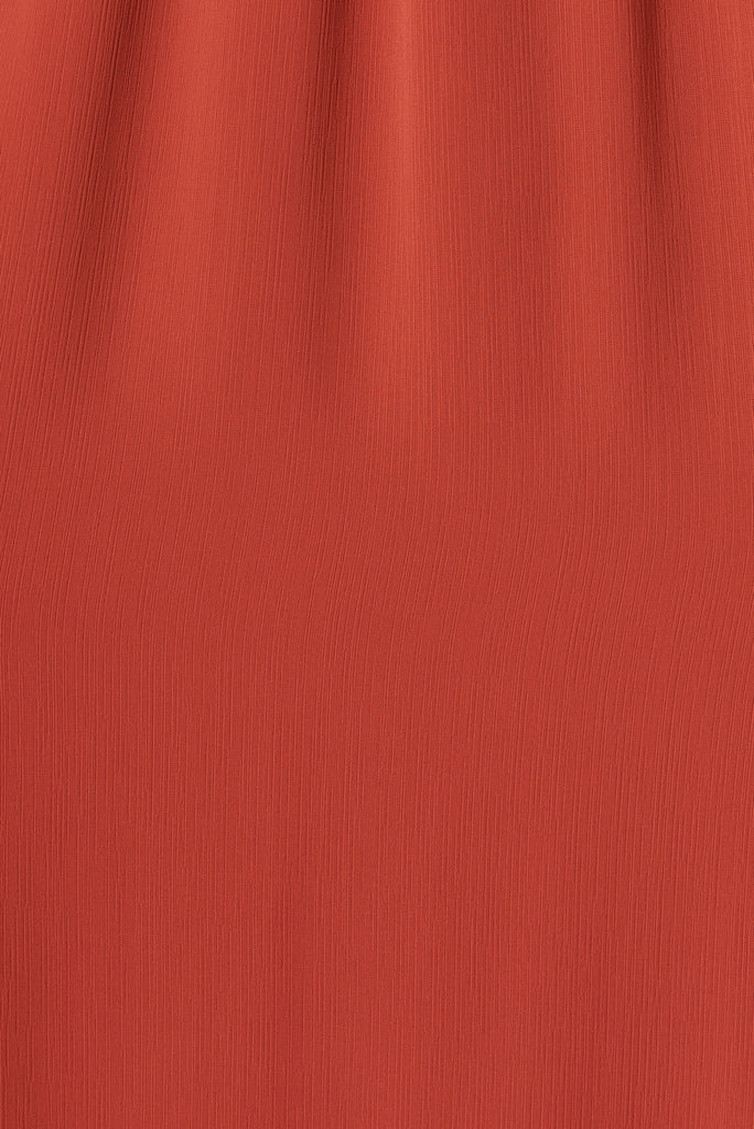 Lustre Midi Dress In Rust Chiffon - fabric