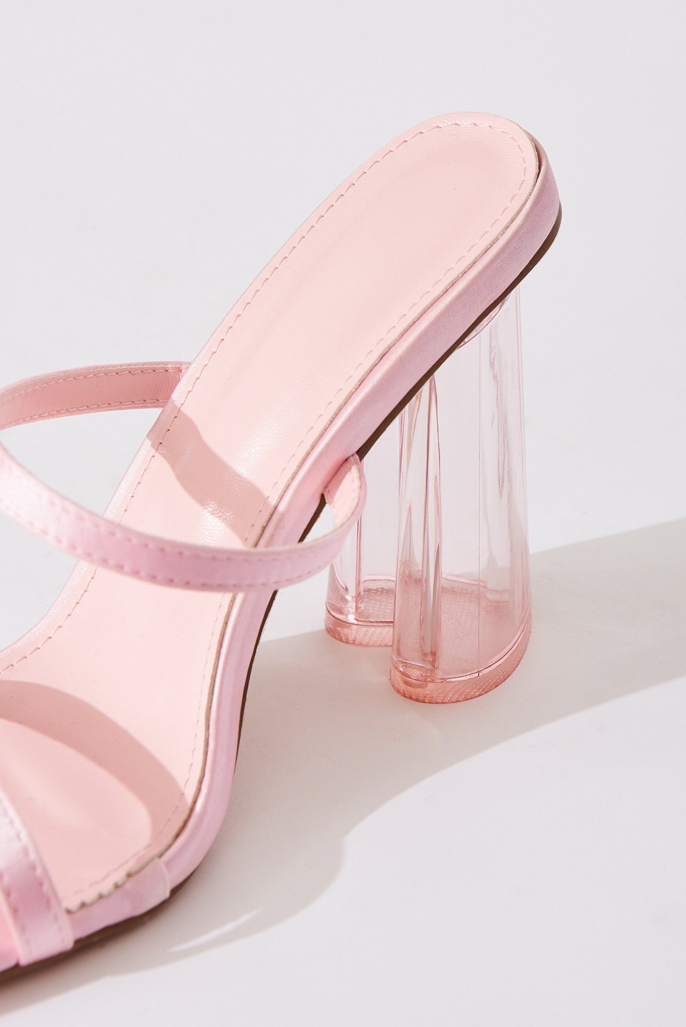 Bubble Heart Perspex Block Heels In Blush â St Frock