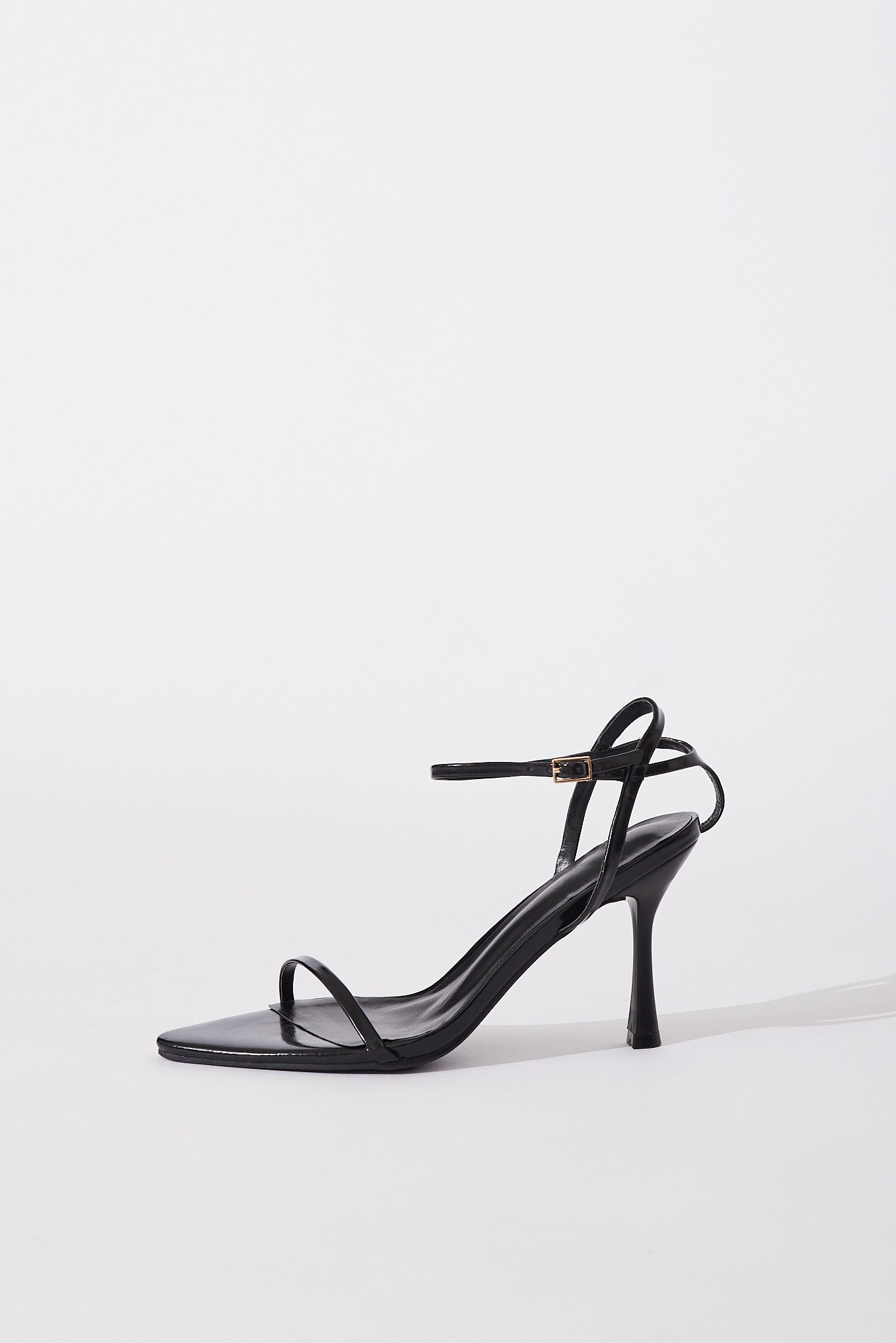 August + Delilah Prima Ankle Strap Stiletto Heels In Black - side