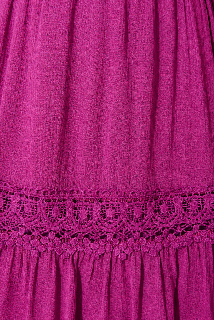 Macca Dress In Magenta - fabric