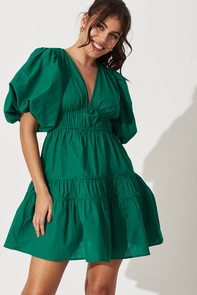 Amarusso Dress In Green Cotton - full length