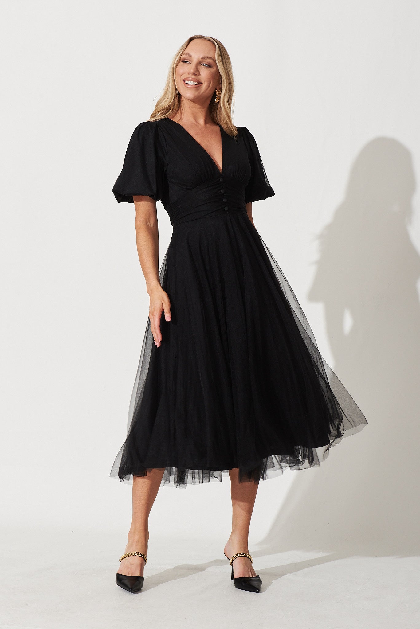 Juliet Midi Dress In Black Tulle St Frock Juliet Midi Dress In Black Tulle St Frock