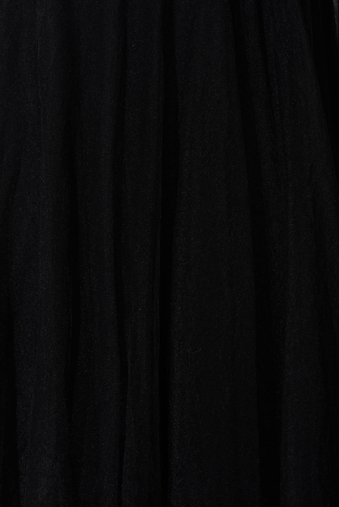 Juliet Midi Dress In Black Tulle - fabric
