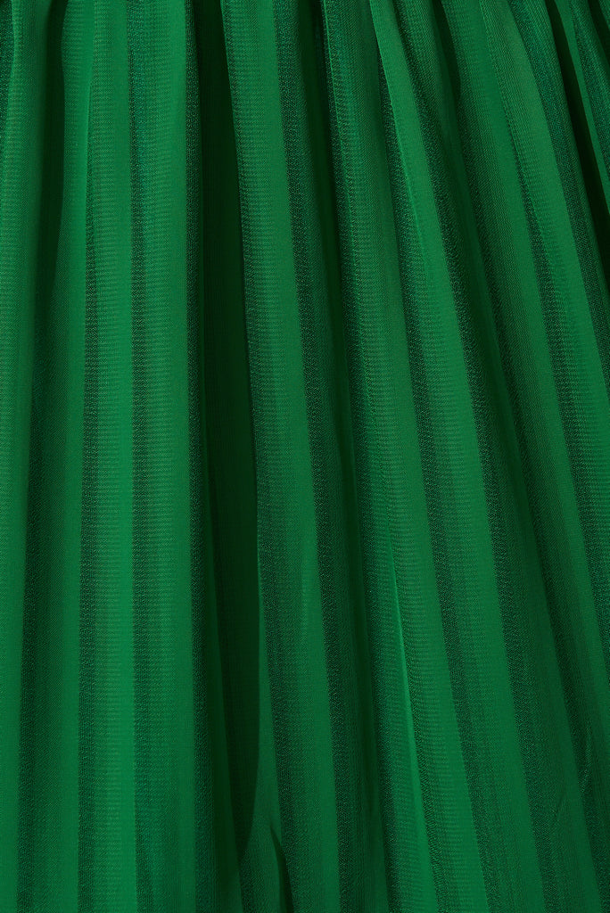 Martha Midi Dress In Green Chiffon - fabric