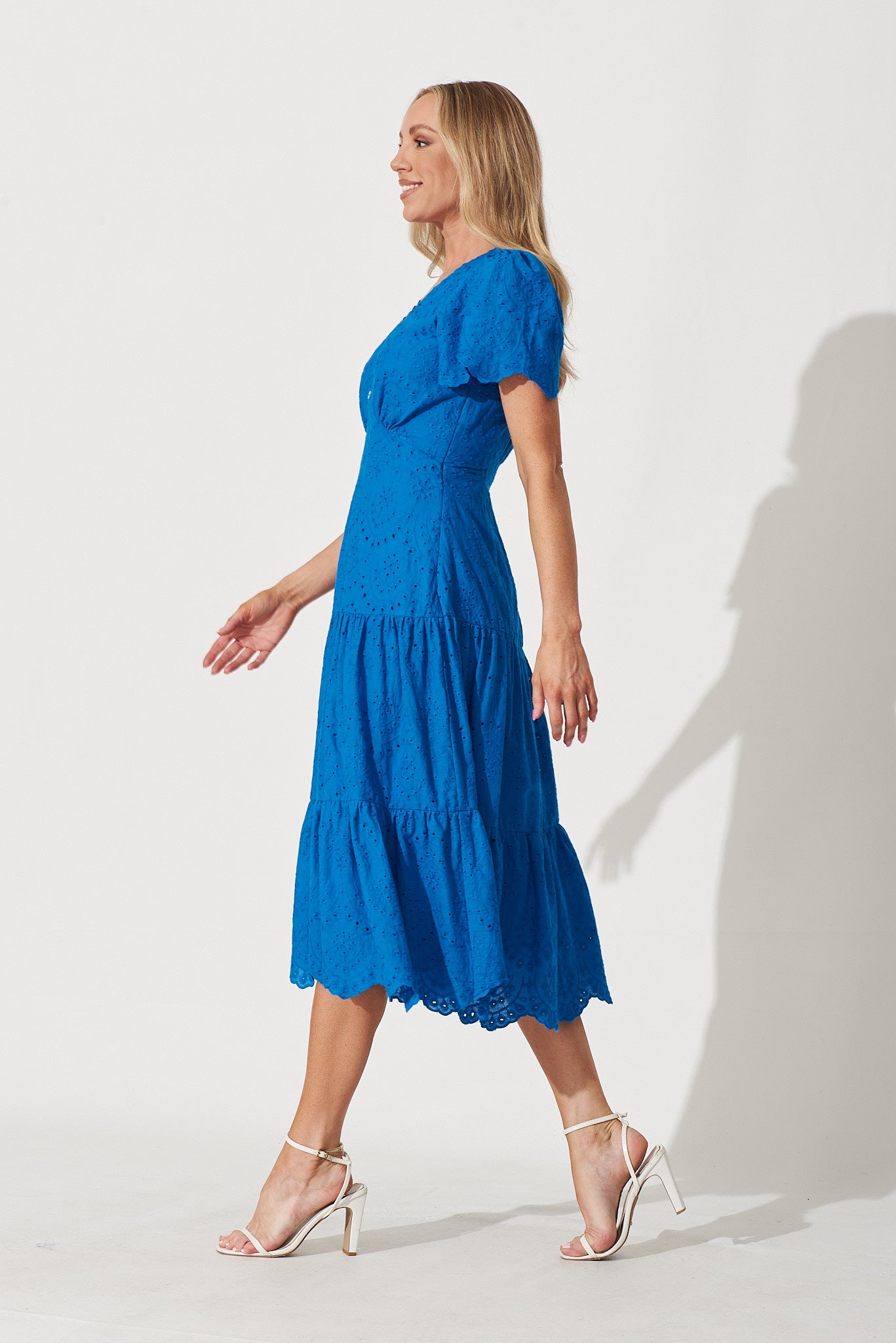 Pink and blue midi dress hotsell