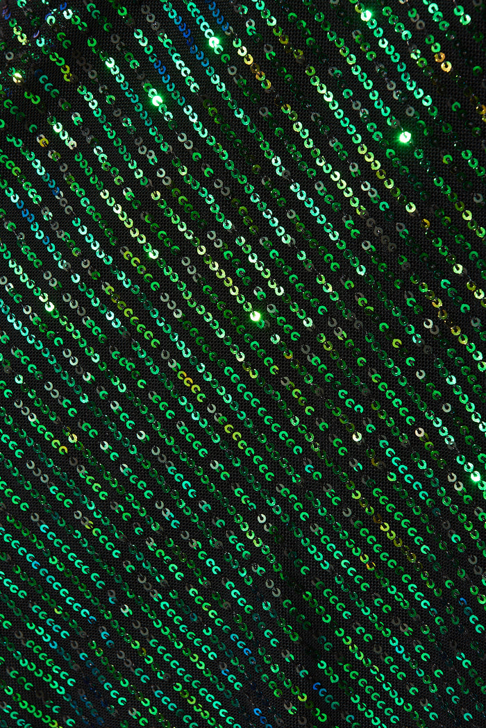 Amoretto Dress In Green Sequin - fabric