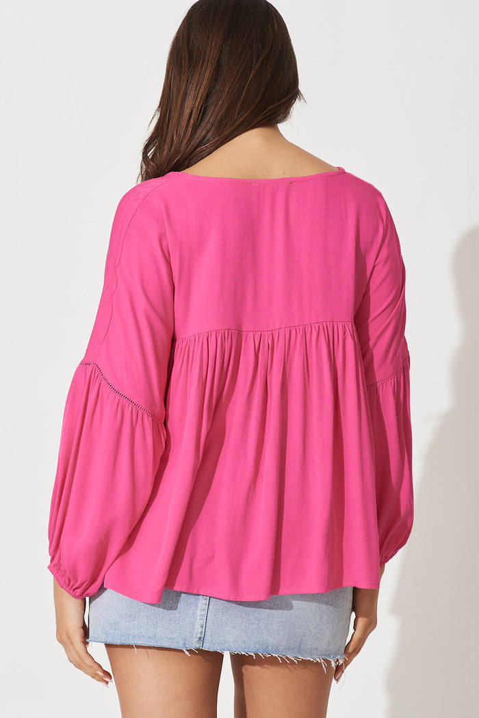 Altamura Top In Hot Pink - back