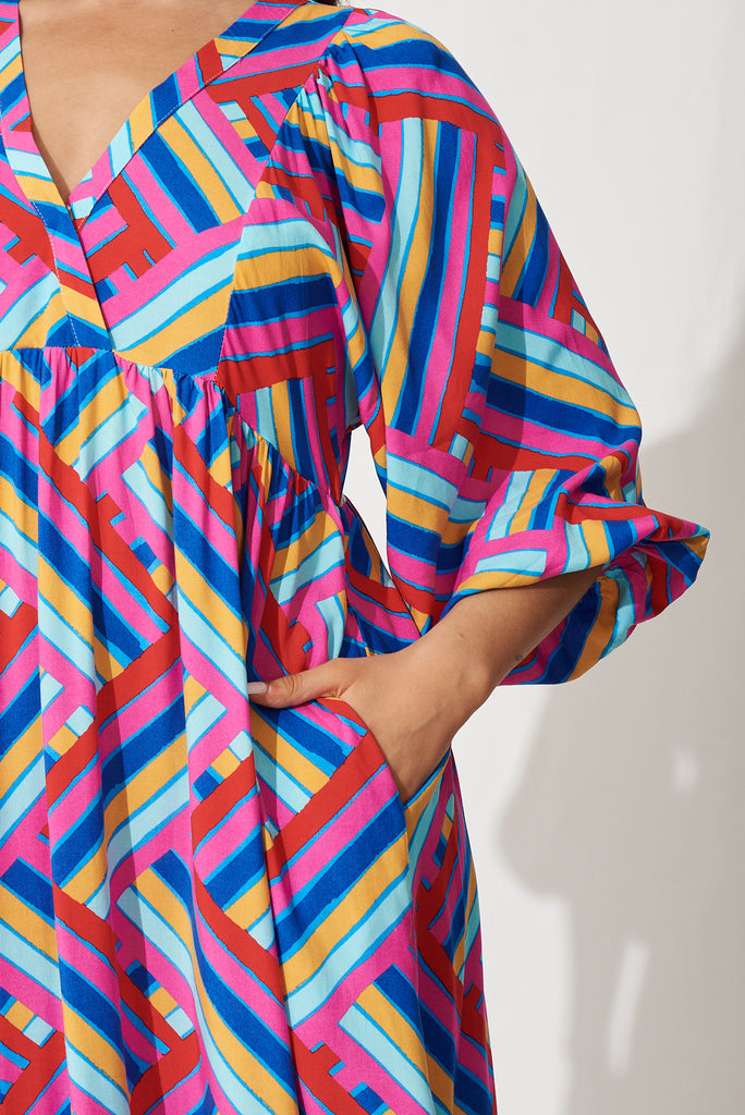 Annika Midi Dress In Multi Geometric Print - detail