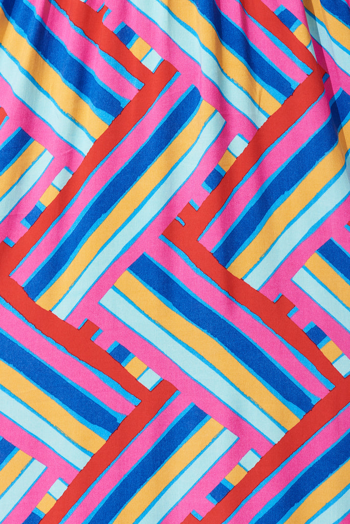 Annika Midi Dress In Multi Geometric Print - fabric