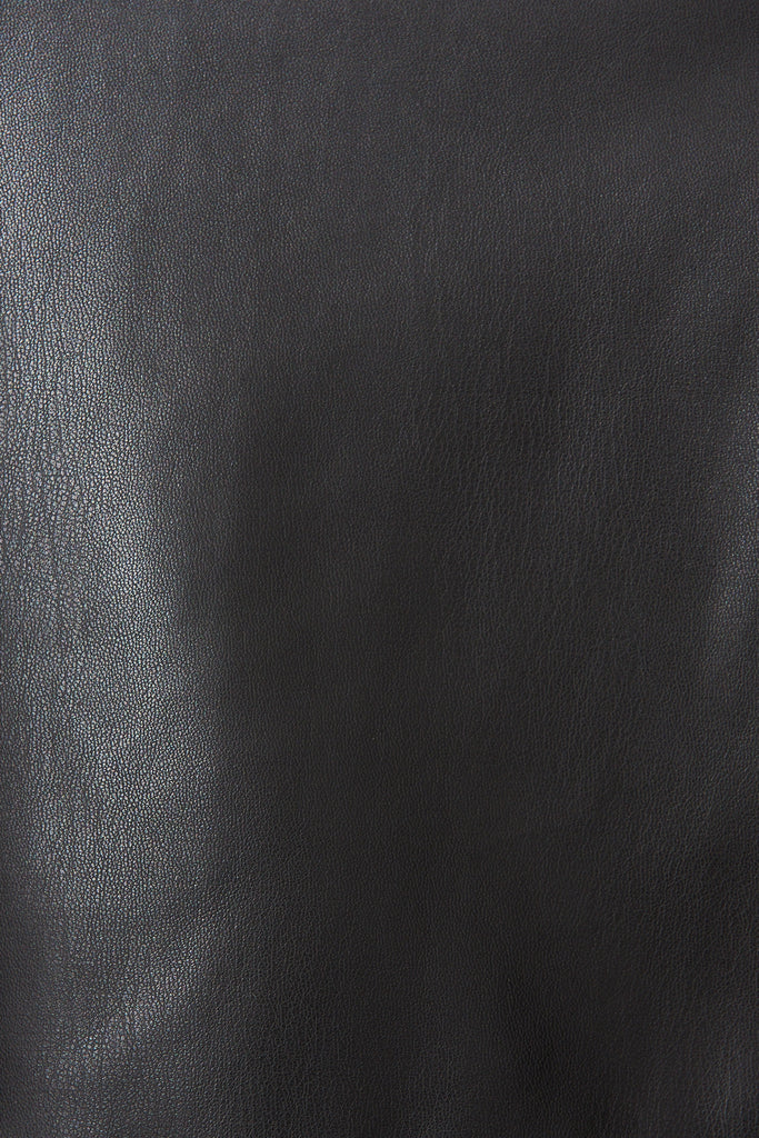 Latoya Leatherette Skirt In Black - fabric