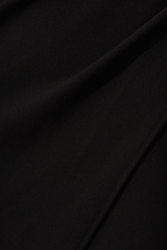 Phoenix Off Shoulder Midi Dress In Black - fabric
