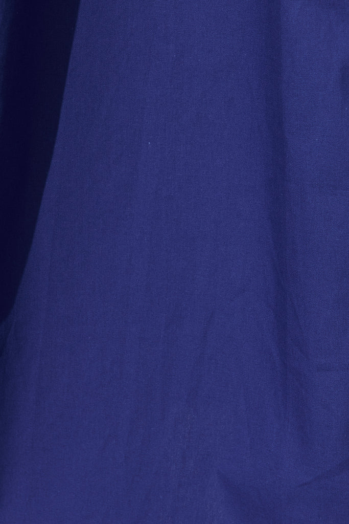 Kelly Midi Shirt Dress In Navy Cotton - fabric
