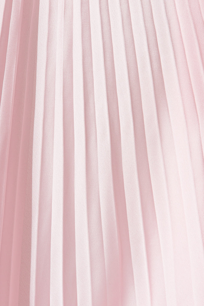 Florice Midi Dress In Pale Pink Pleated Satin - fabric
