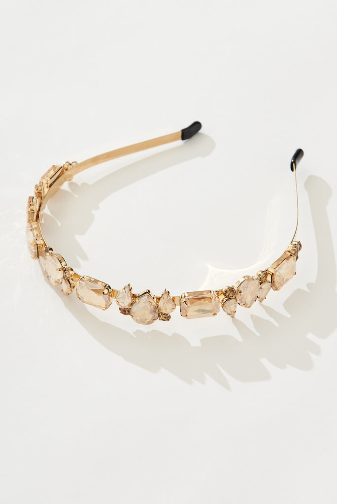 August + Delilah Sloane Headband In Gold Diamante - detail