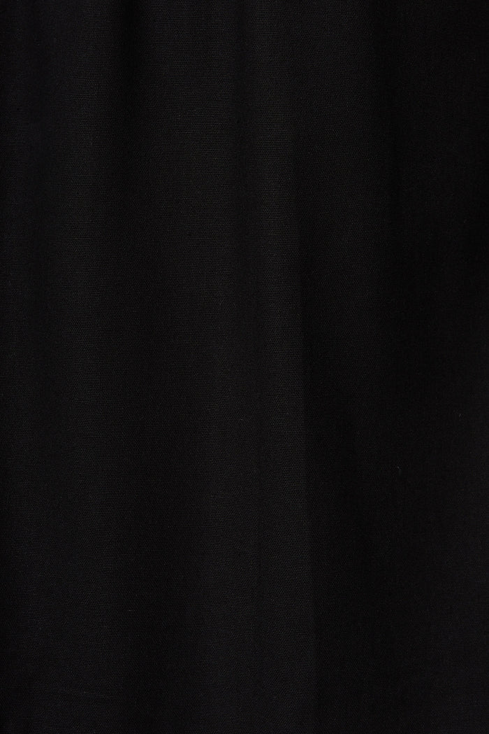 Leticia Midi Dress In Black Linen Cotton Blend - fabric