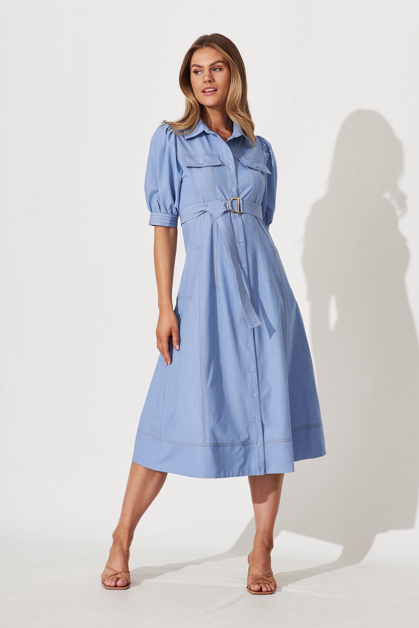Chambray dress midi hotsell