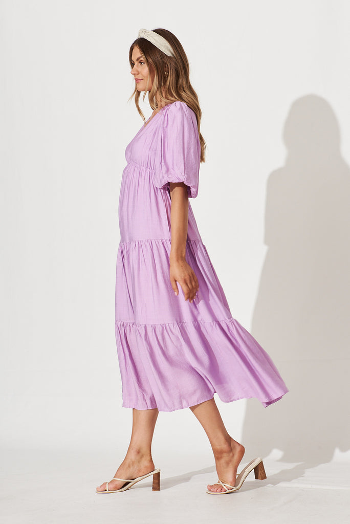 Virginia Midi Dress In Lilac - side
