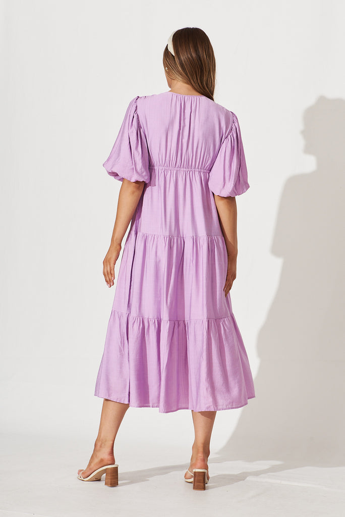 Virginia Midi Dress In Lilac - back