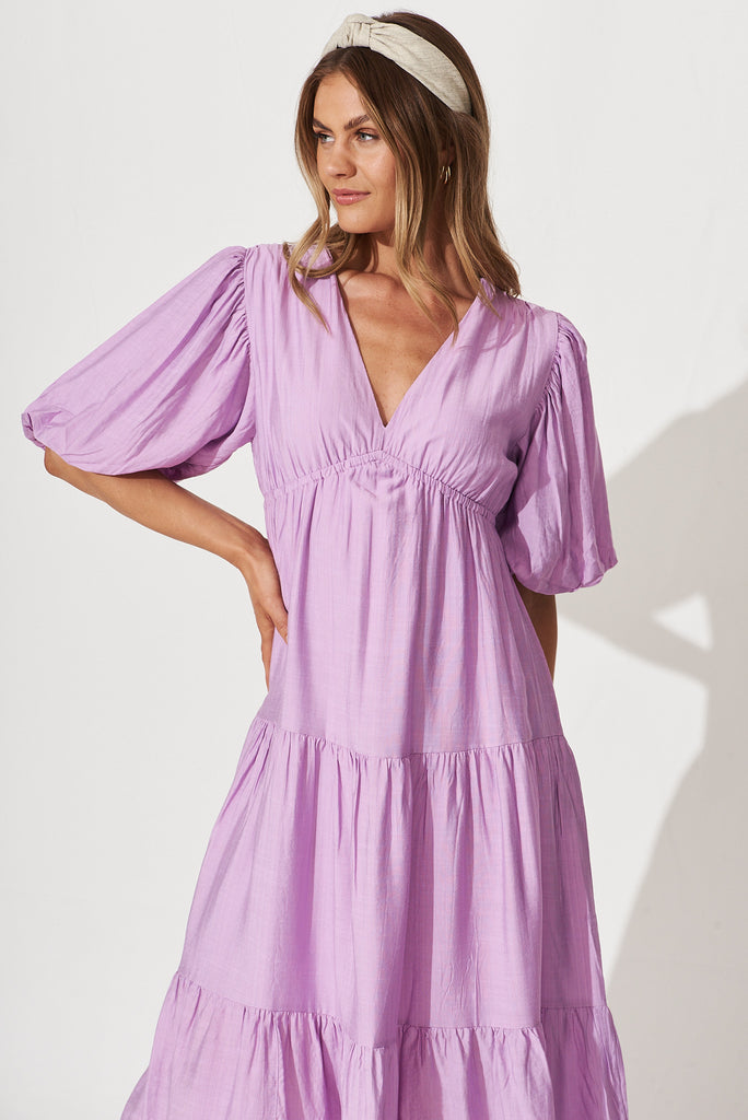 Virginia Midi Dress In Lilac - front