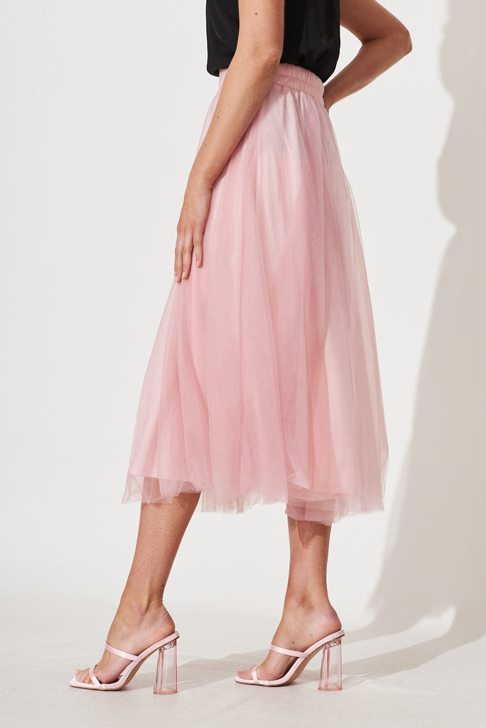 Wannabe Tulle Skirt In Blush - side