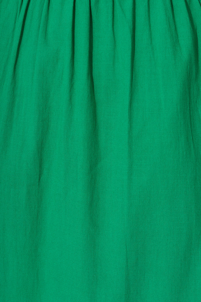 Pride Midi Dress In Green Cotton Blend - fabric