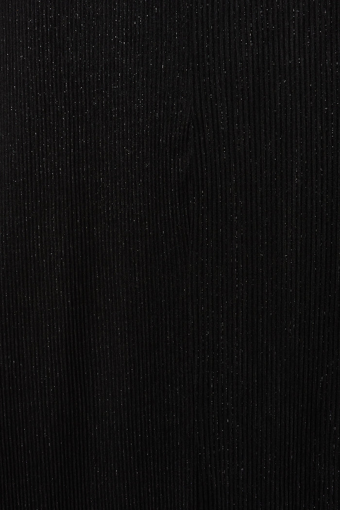 Dazzling One Shoulder Maxi Dress In Black Lurex - fabric