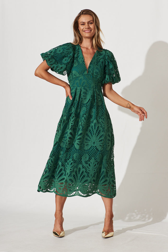 Millie Lace Maxi Dress In Emerald St Frock Millie Lace Maxi Dress In Emerald St Frock