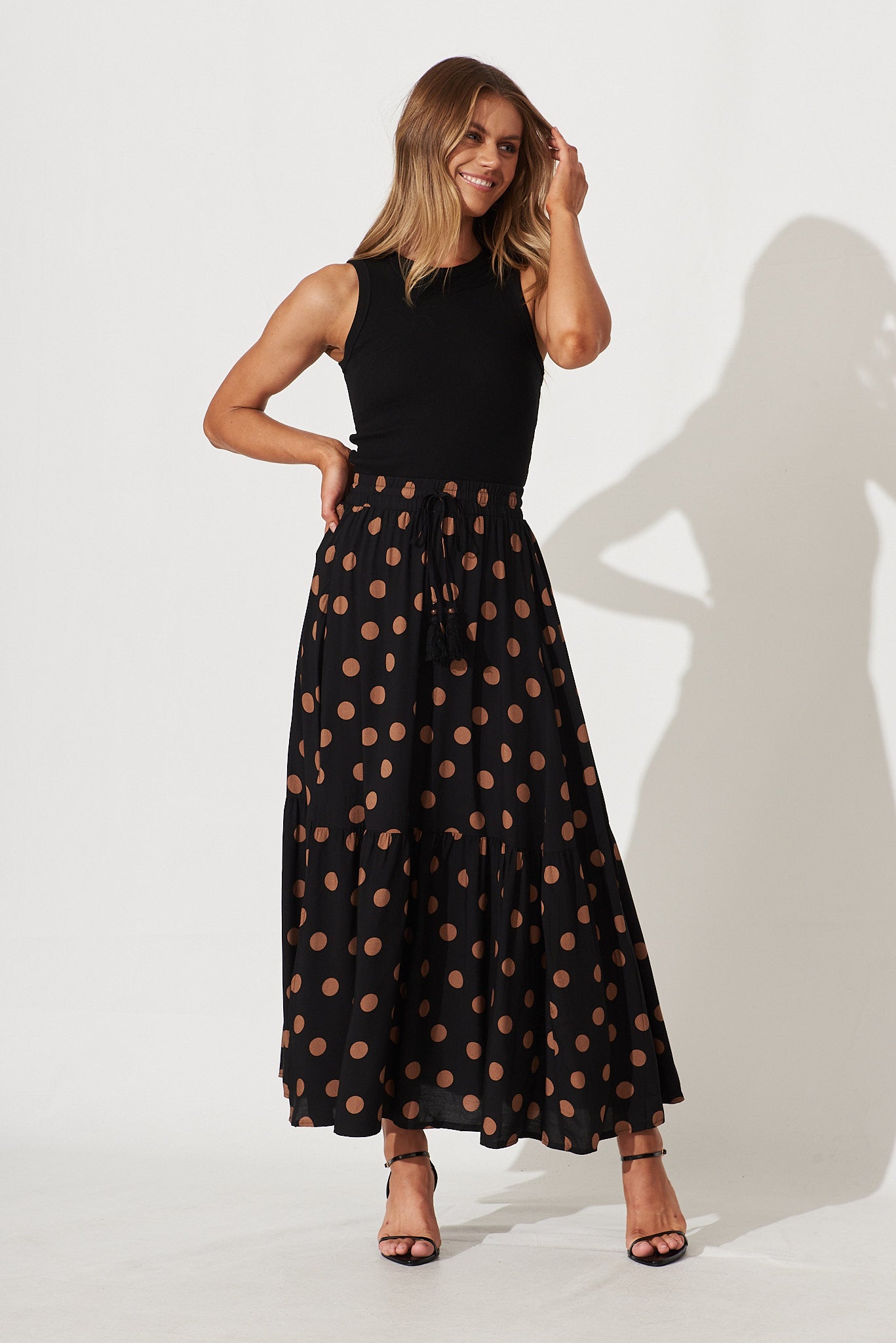 Spotted maxi skirt cheap