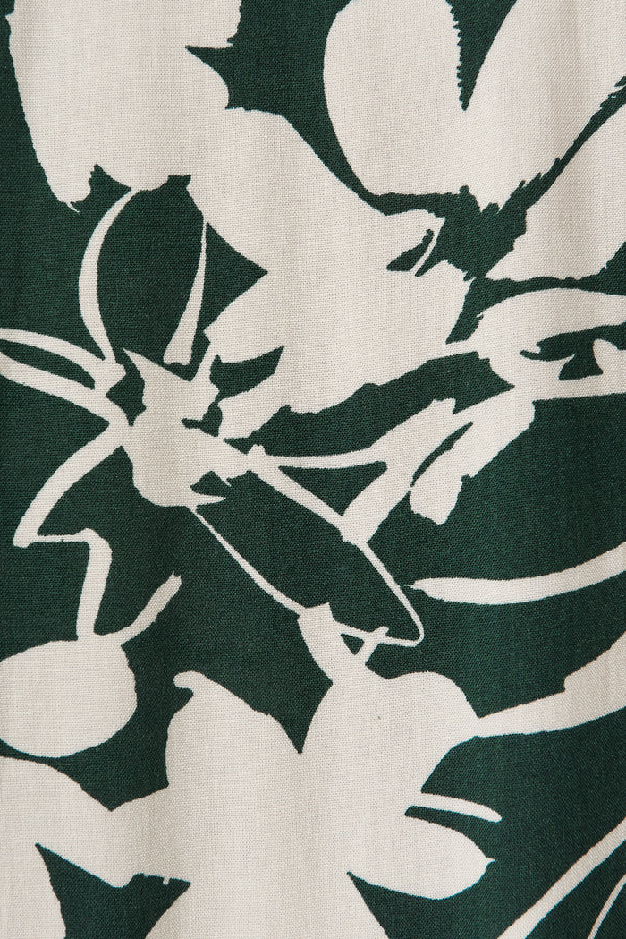 Effenty Pants In Cream With Green Print - fabric