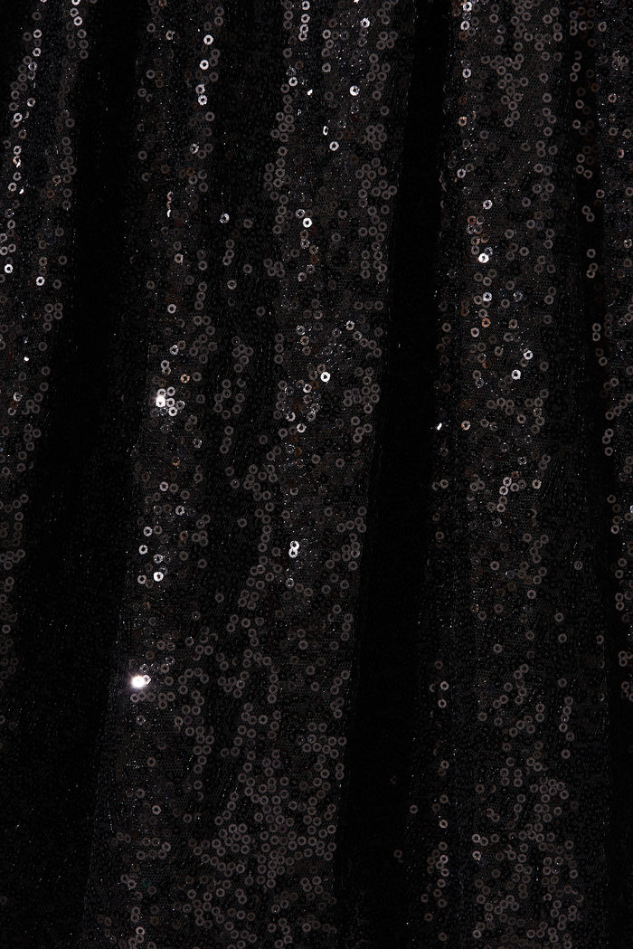 Livy Dress In Black Sequin - fabric