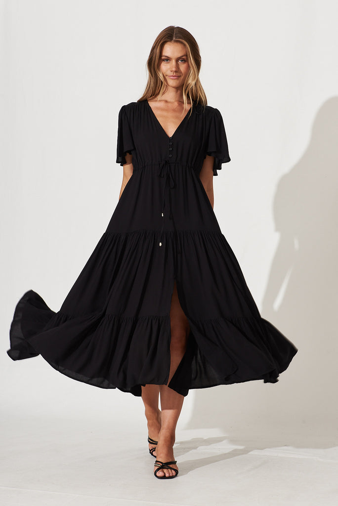 Violet Maxi Dress In Black - full length