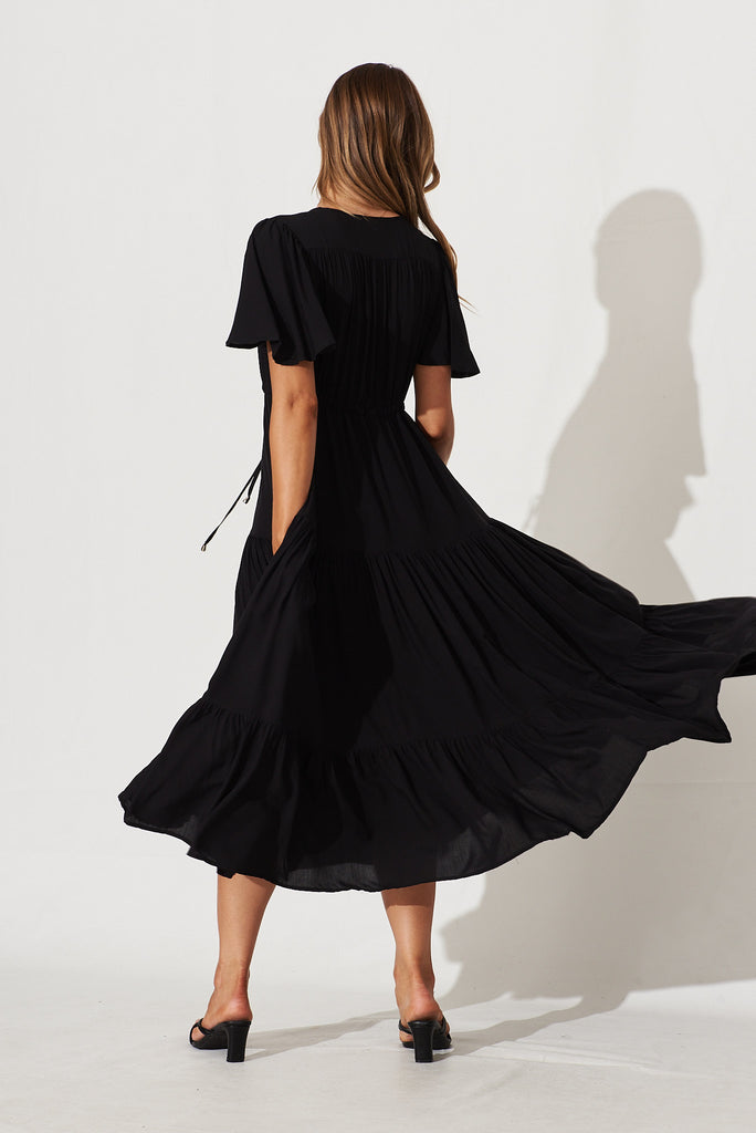 Violet Maxi Dress In Black - back