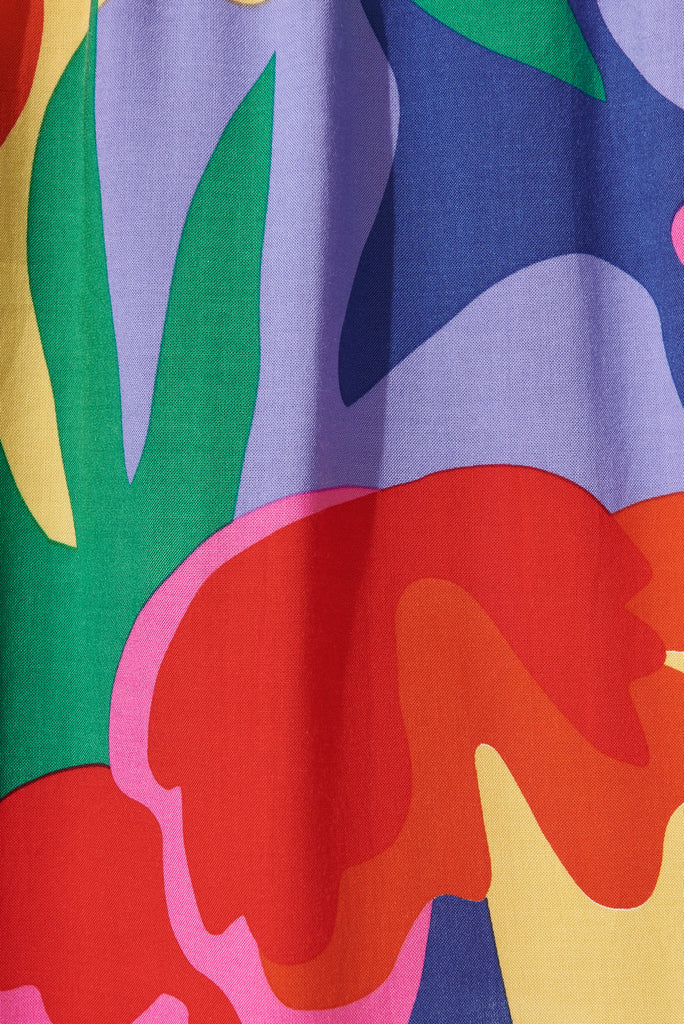 Power Of Love Shirt Dress In Bright Multi Print - fabric
