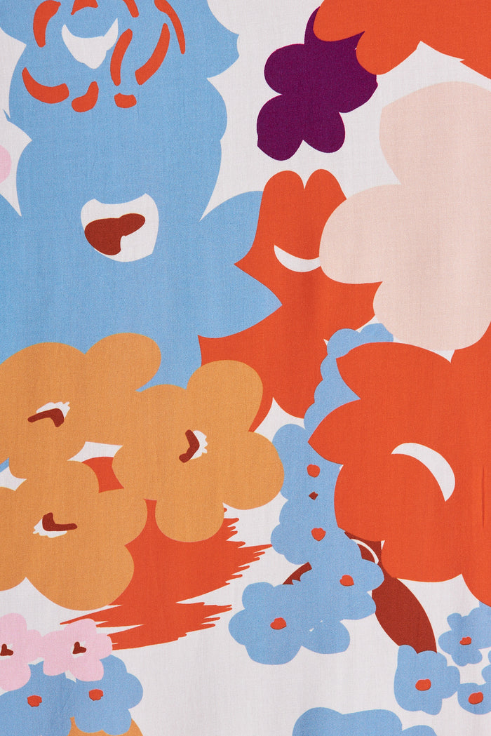 Sunny Maxi Dress In Tangerine Multi Floral Print - fabric