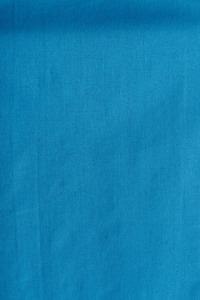 Arizona Midi Dress In Blue Cotton Linen Blend - fabric