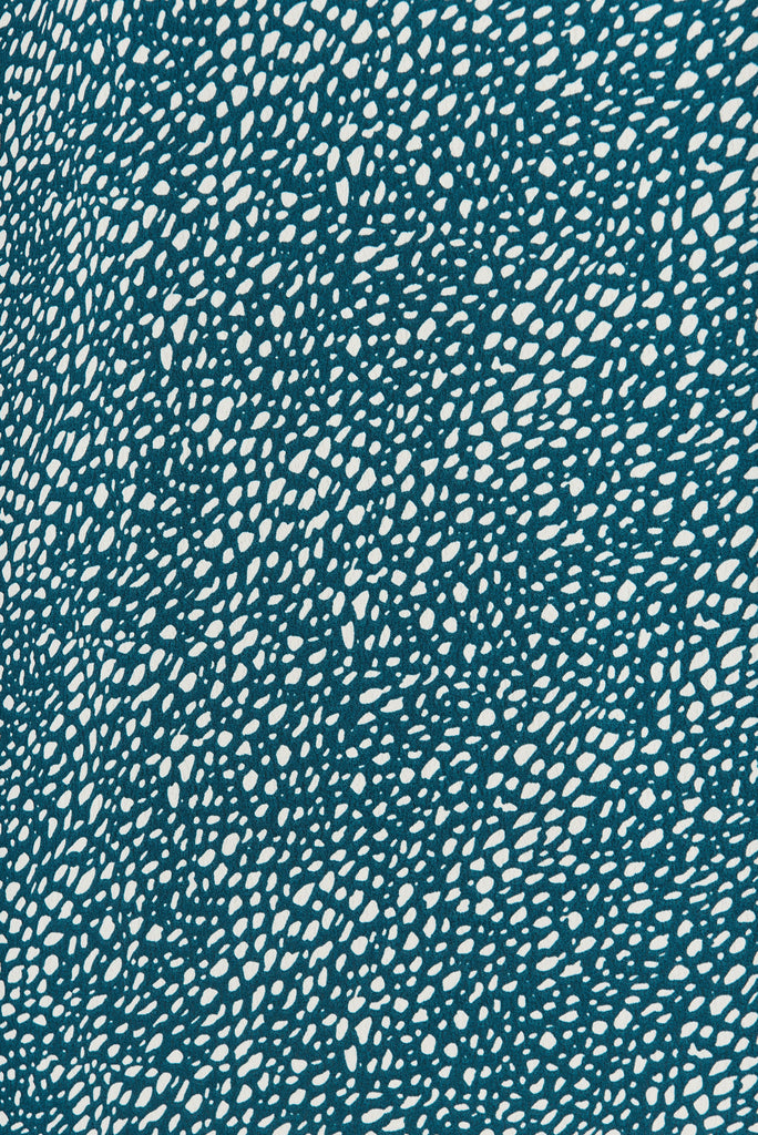 Rejina Top In Teal With White Speckle - fabric