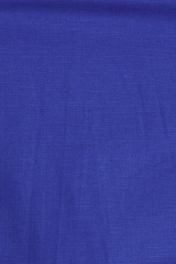 Nayeli Midi Dress In Royal Blue Linen Blend - fabric